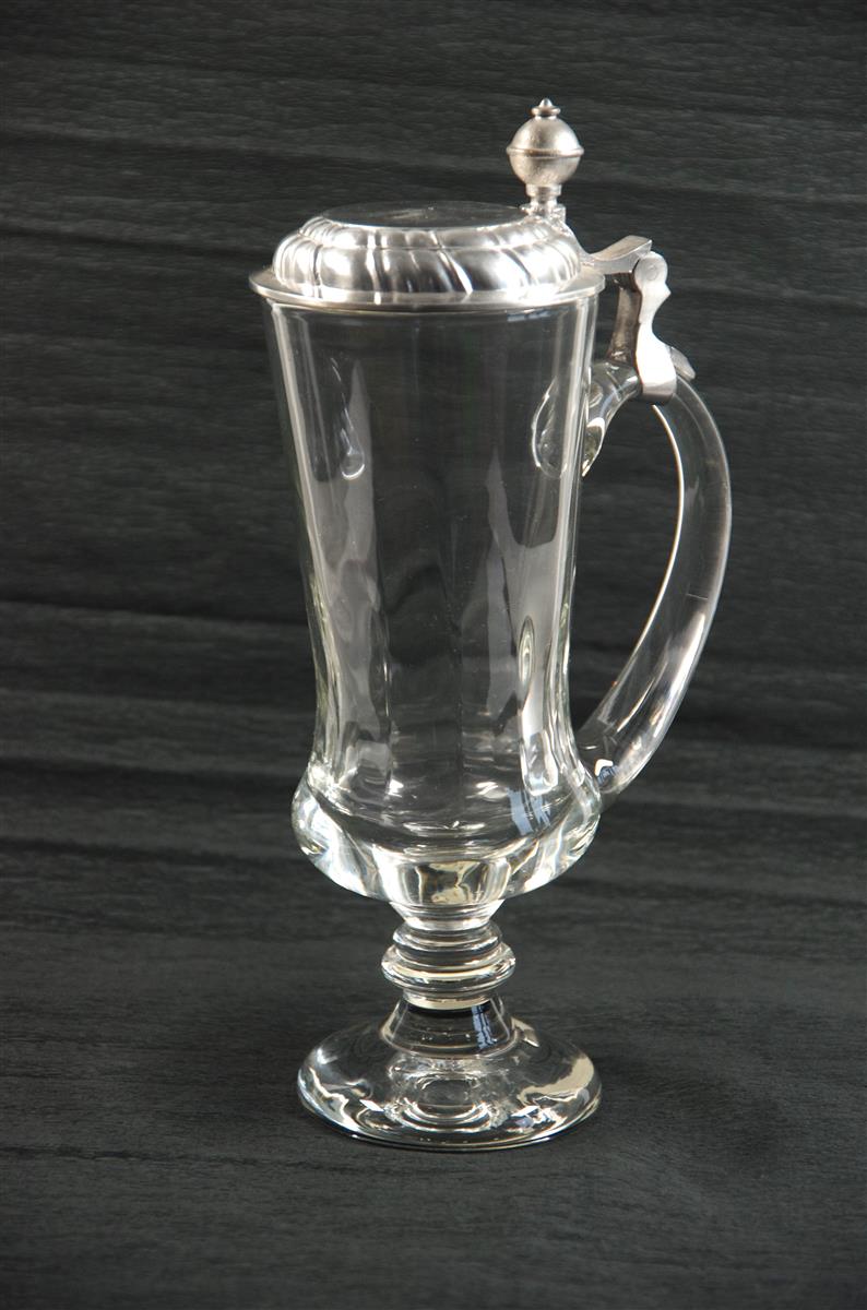 Bierkrug Glas Biertulpe 0,5 Zinndeckel Bierkrug Glas Biertulpe 0,5 Zinndeckel