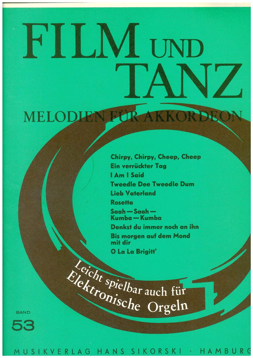 Film und Tanz 53 Akkordeon - Noten - Antiquariat Film und Tanz 53 Akkordeon - Noten - Antiquariat