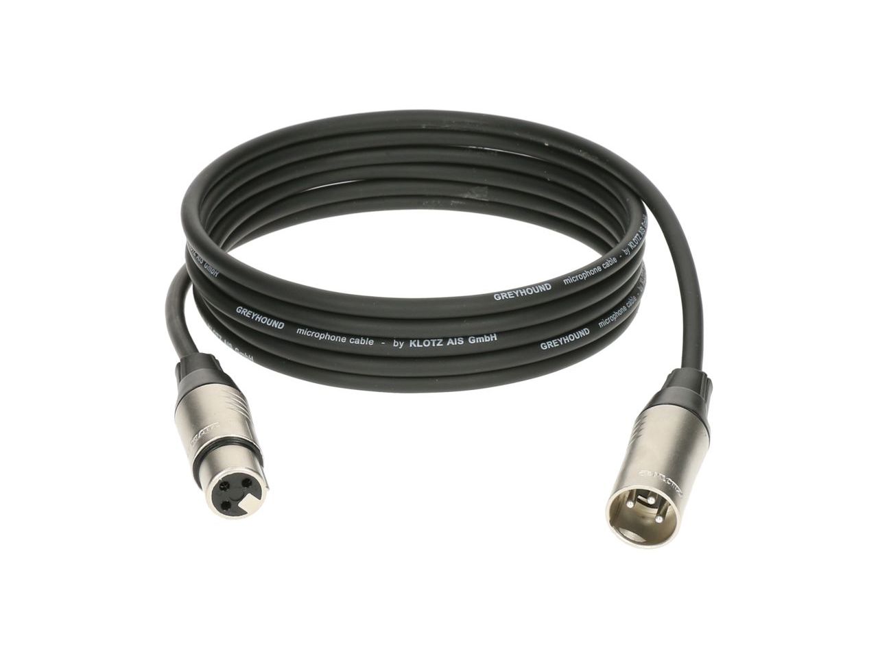 Mikrofonkabel Klotz 3m Greyhound XLR-XLR schwarz Mikrofonkabel Klotz 3m Greyhound XLR-XLR schwarz