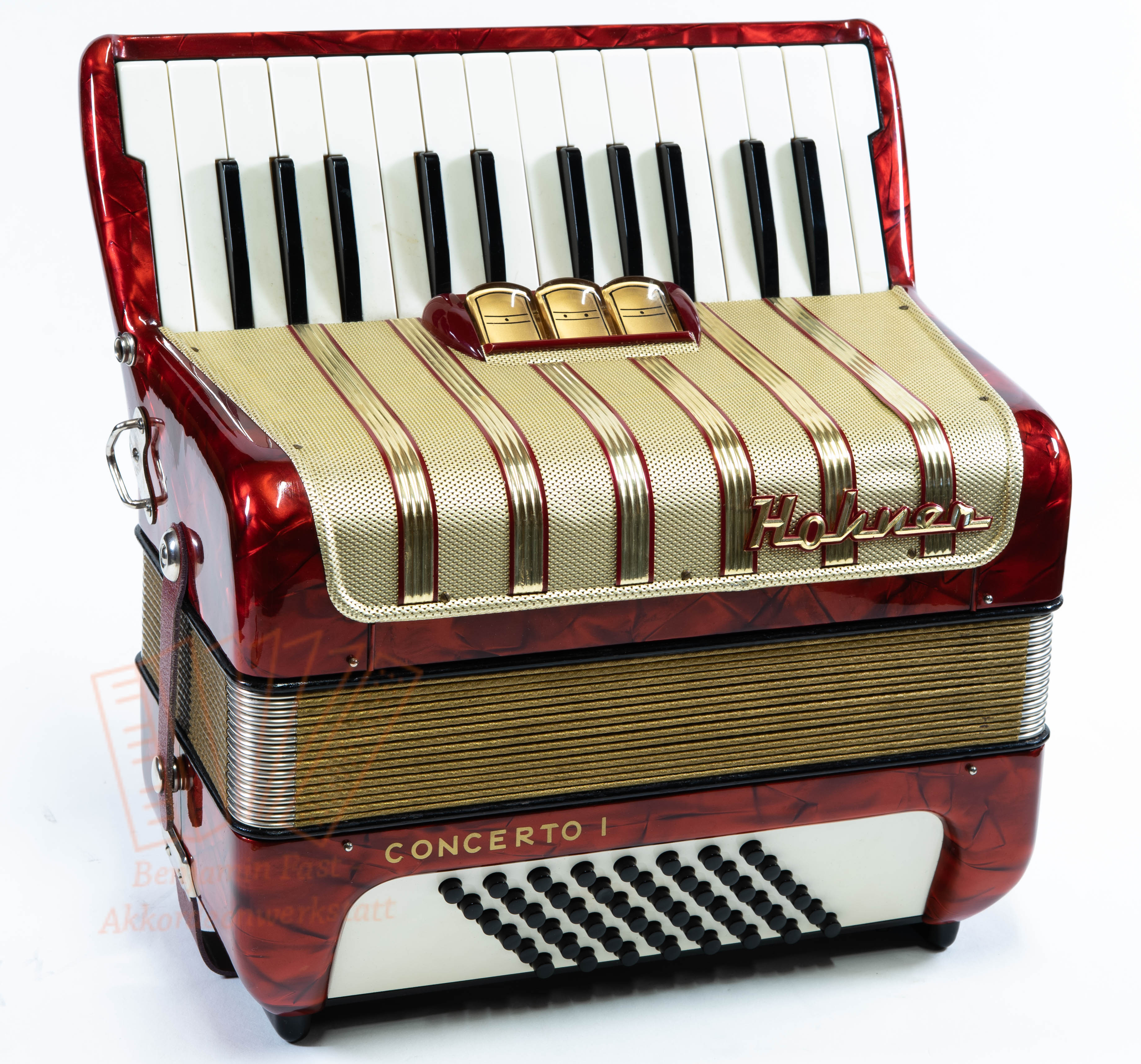 Akkordeon Hohner Concerto I 26/48/II/3 rot gebraucht