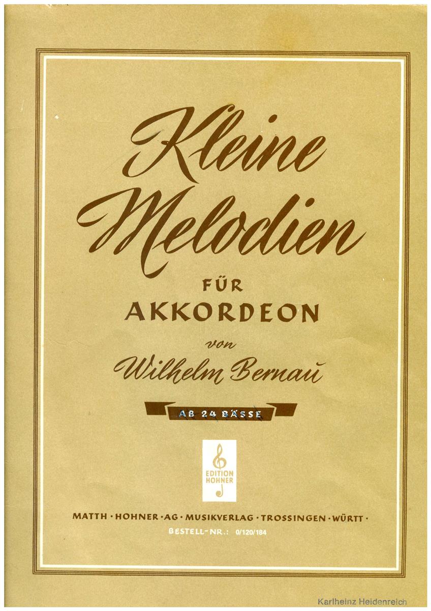 Kleine Melodien für Akkordeon, Bernau - Antiquariat