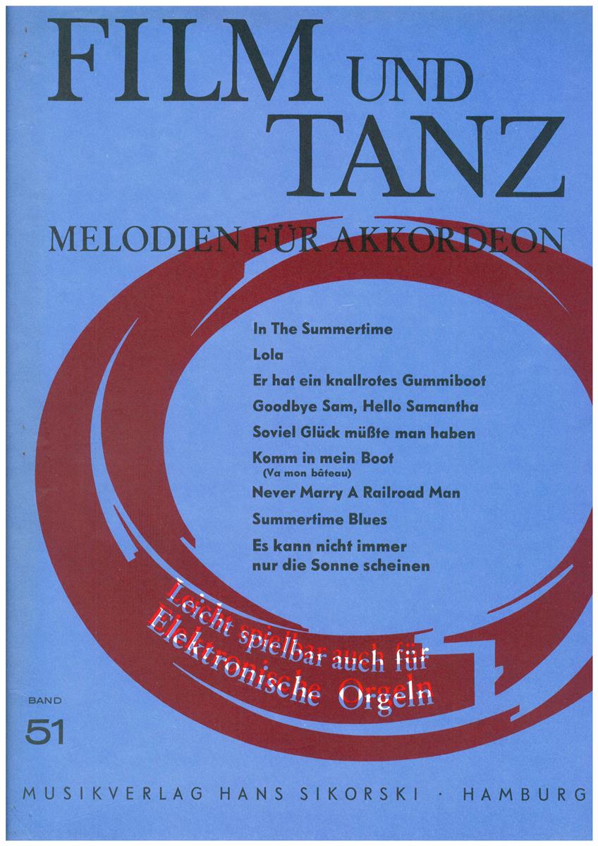Film und Tanz 51 Akkordeon - Noten - Antiquariat Film und Tanz 51 Akkordeon - Noten - Antiquariat