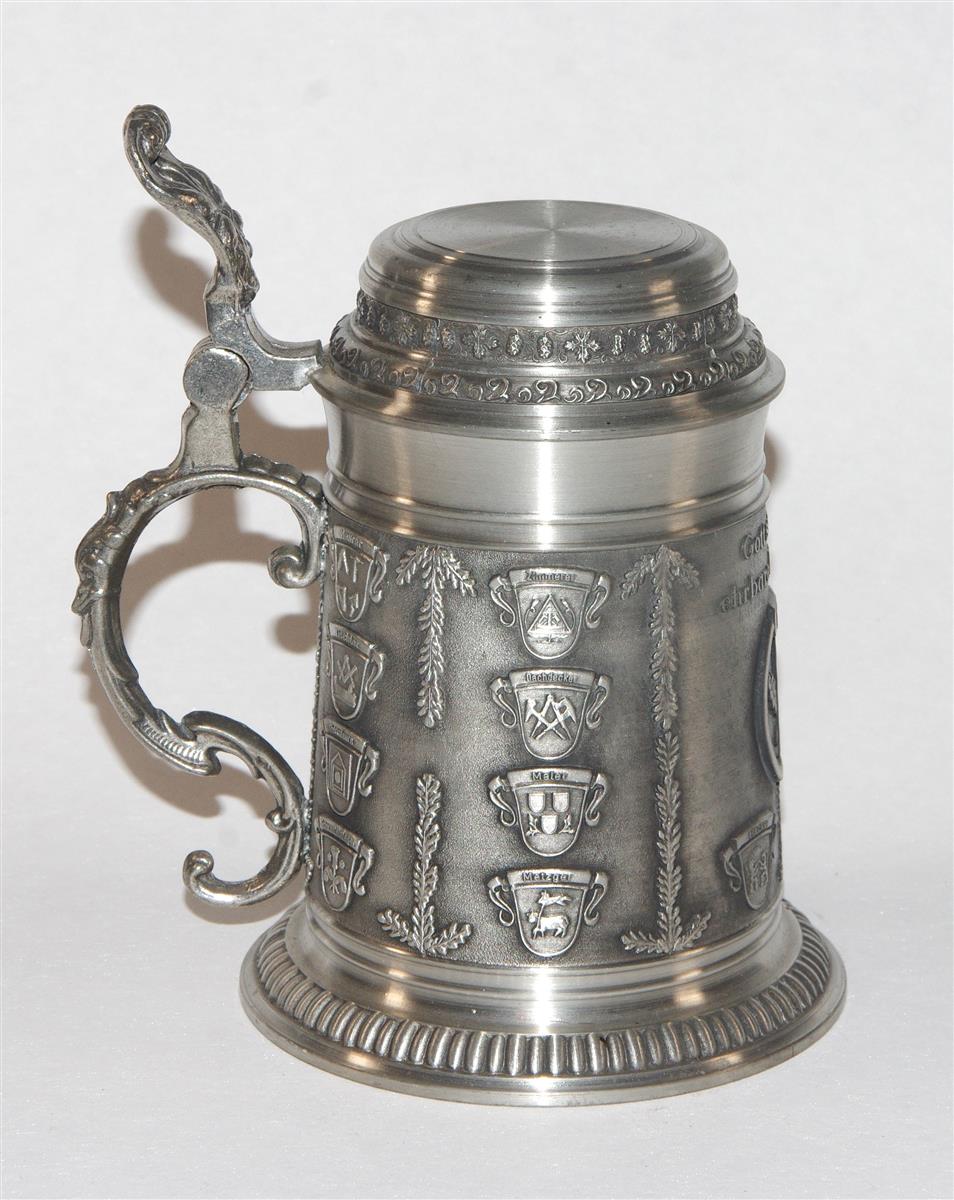 Bierkrug Handwerk Zinnkrug Zinndeckel