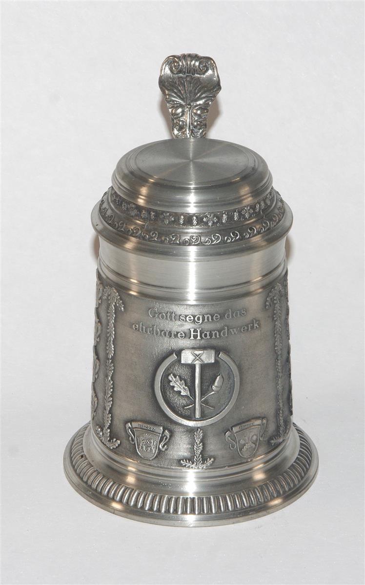 Bierkrug Handwerk Zinnkrug Zinndeckel