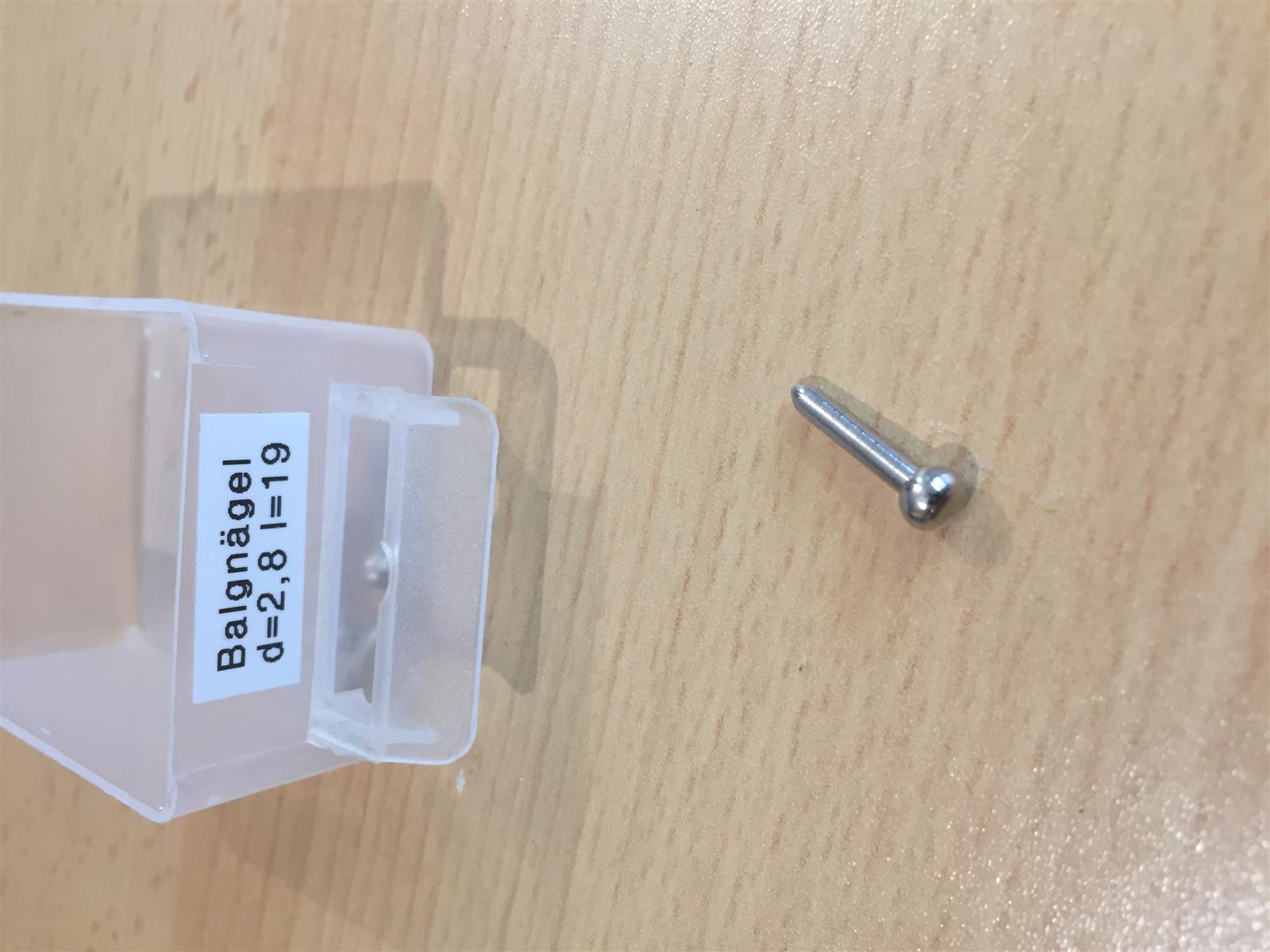 Balgnagel Kugelkopf 2,8x19mm - vernickelt