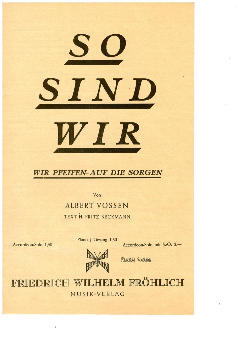 So sind wir, Vossen - Antiquariat