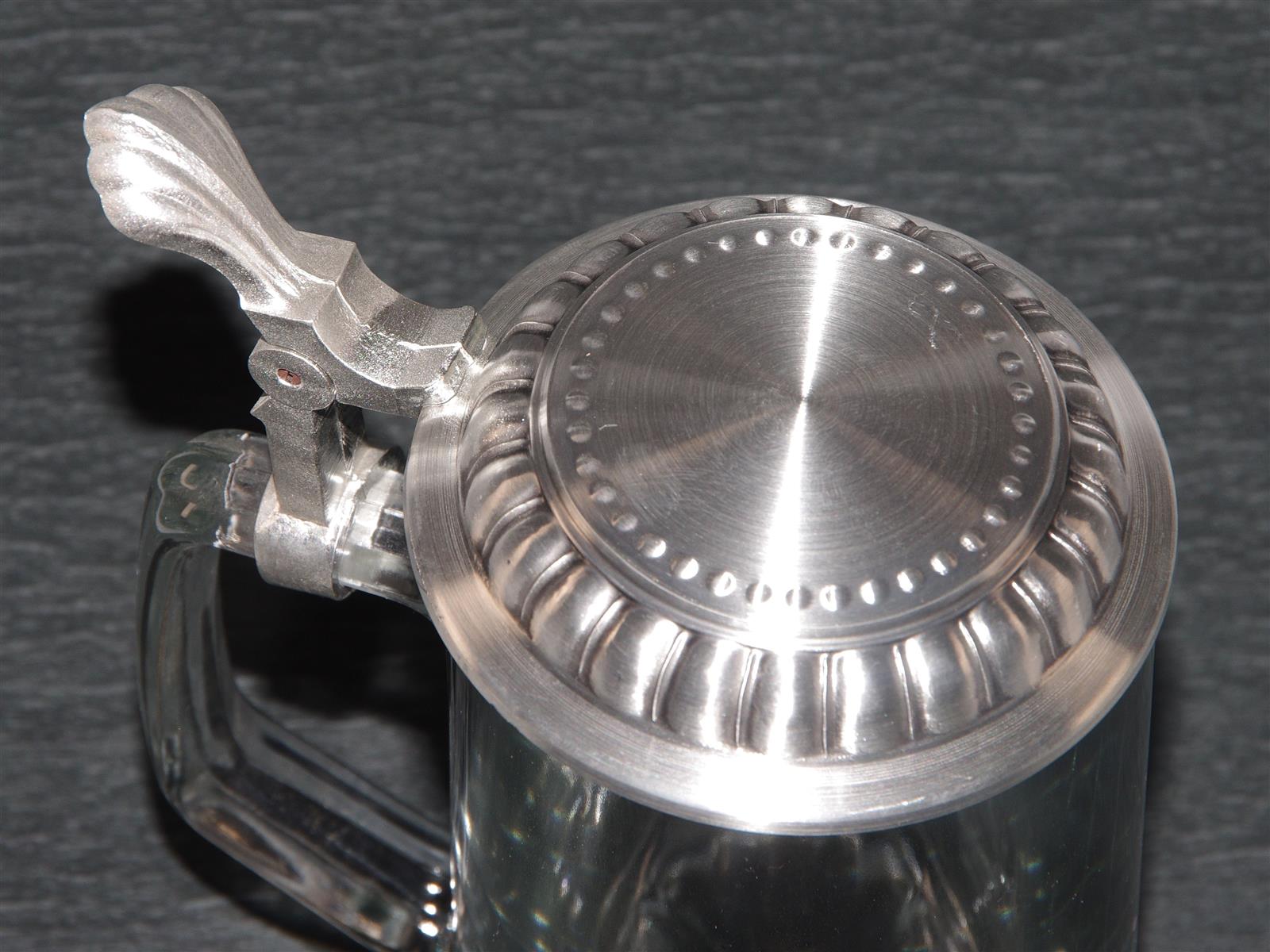 Bierkrug Glas Zinndeckel Domex Bierkrug Glas Zinndeckel Domex