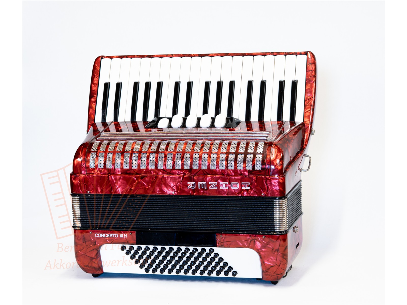 Akkordeon Hohner Concerto III N 34/72/III/5/2 rot, gebraucht Akkordeon Hohner Concerto III N 34/72/III/5/2 rot, gebraucht