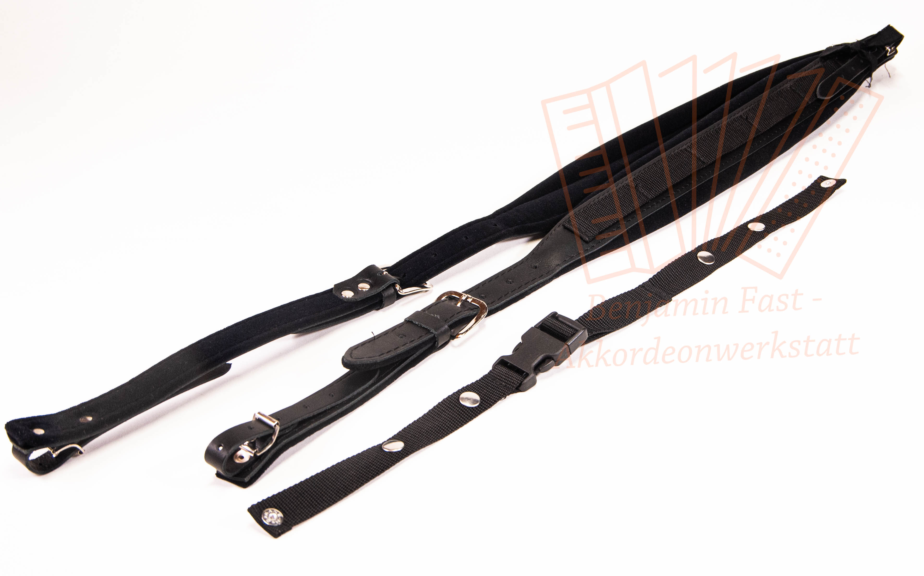 Trageriemen Premium schwarz Leder/Samt Schlaufenband 120 Bass