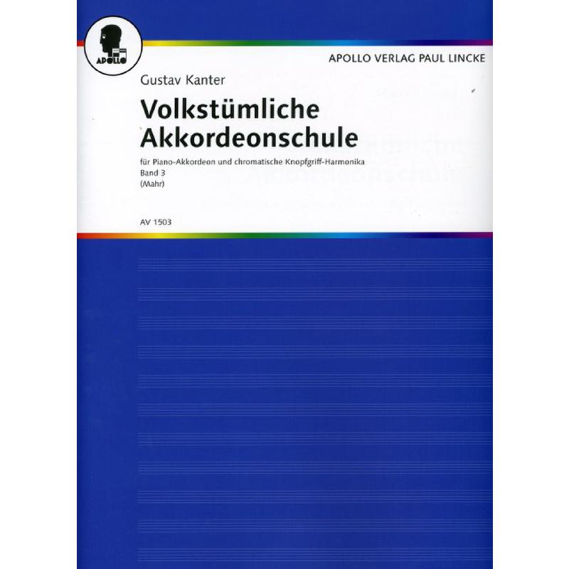 Volkstümliche Akkordeon Schule 3, Kanter