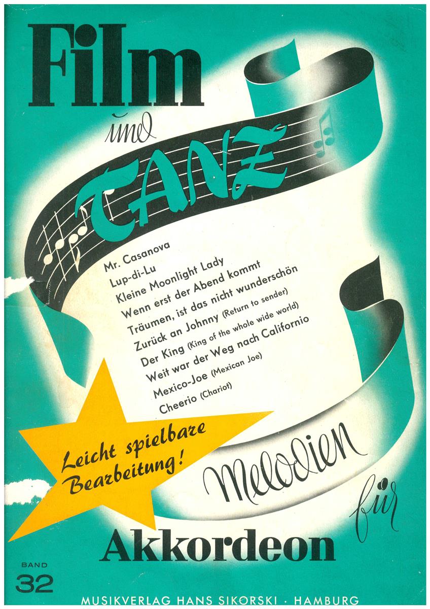 Film und Tanz 32 Akkordeon - Noten - Antiquariat Film und Tanz 32 Akkordeon - Noten - Antiquariat