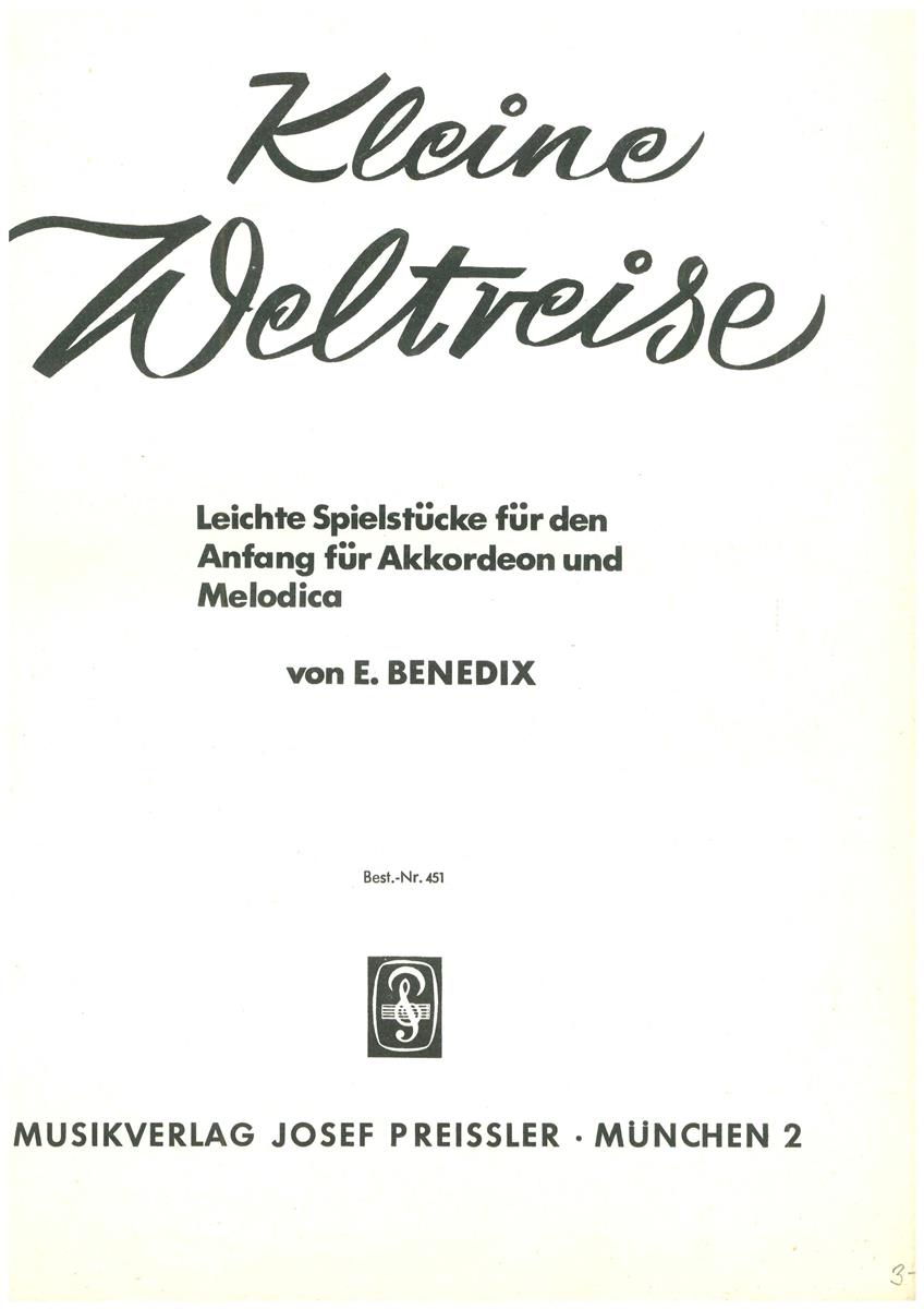 Kleine Weltreise 1, Benedix 2.Stimme - Antiquariat