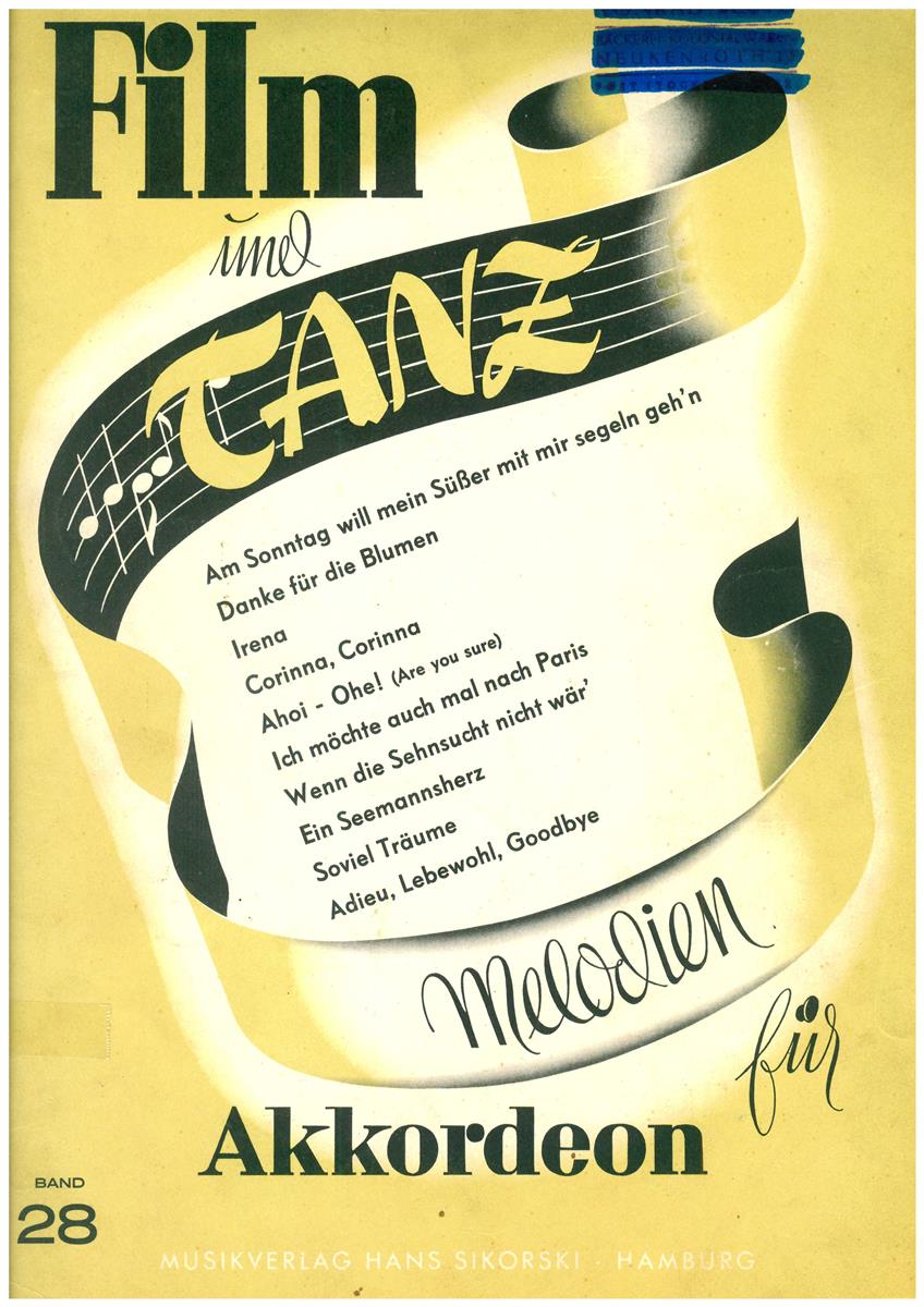 Film und Tanz 28 Akkordeon - Noten - Antiquariat Film und Tanz 28 Akkordeon - Noten - Antiquariat