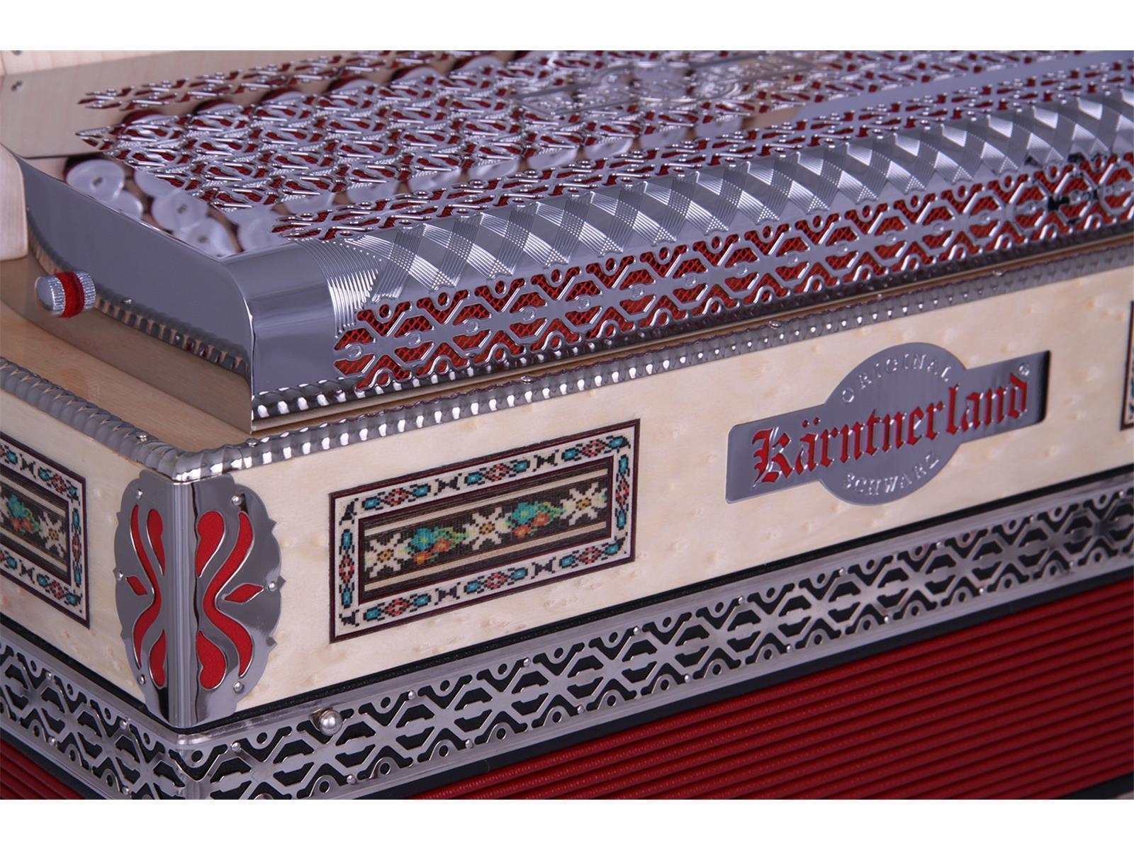 Steirische Harmonika Kärntnerland (Silber) Waldheimat rot Steirische Harmonika Kärntnerland (Silber) Waldheimat rot C/F/Bb/Eb