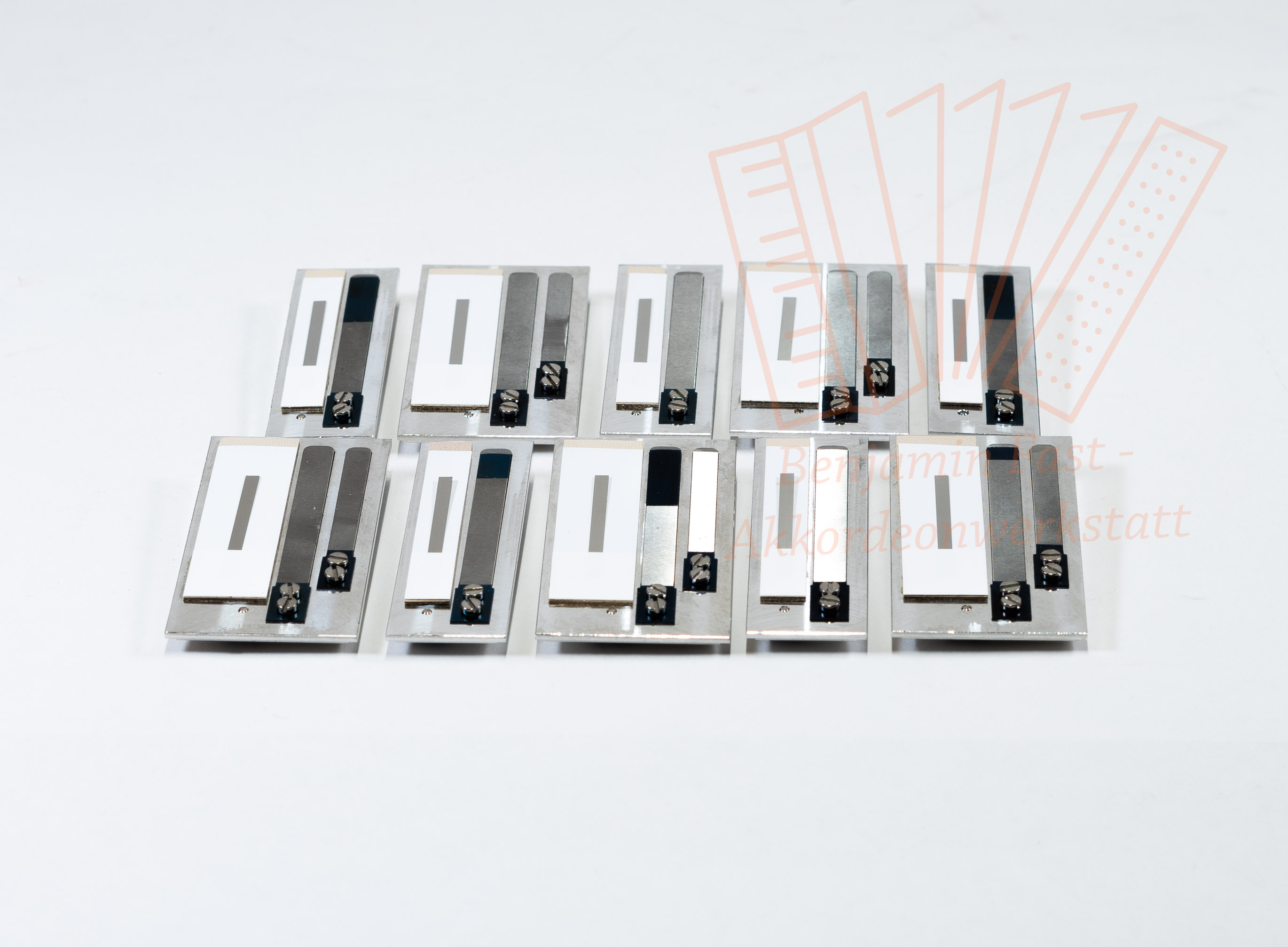 Stimmplattensatz Helikon 5+5 steirische Harmonika Tipo a Mano G-C-F-B-Es