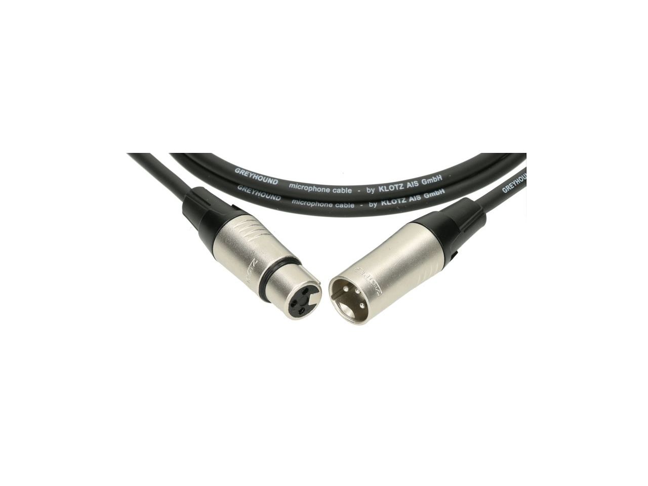 Mikrofonkabel Klotz 3m Greyhound XLR-XLR schwarz Mikrofonkabel Klotz 3m Greyhound XLR-XLR schwarz