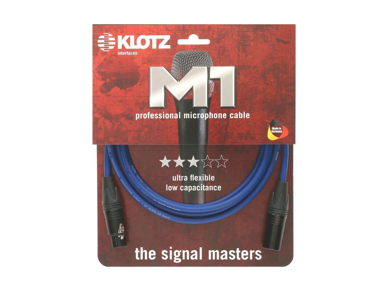 Kabel Mikrofon XLR 3m Klotz M1 blau Kabel Mikrofon XLR 3m Klotz M1 blau