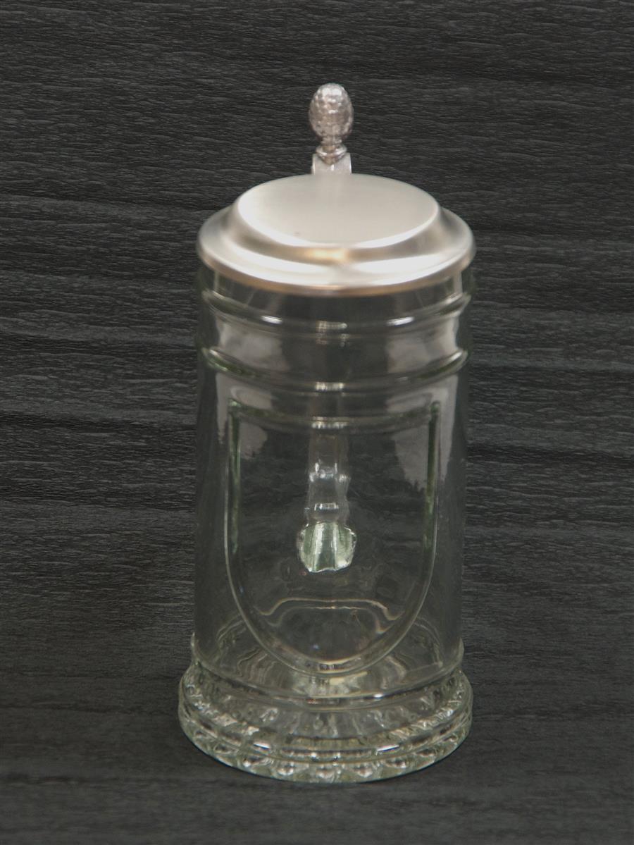 Bierkrug Glas 0,5 Zinndeckel Bierkrug Glas 0,5 Zinndeckel