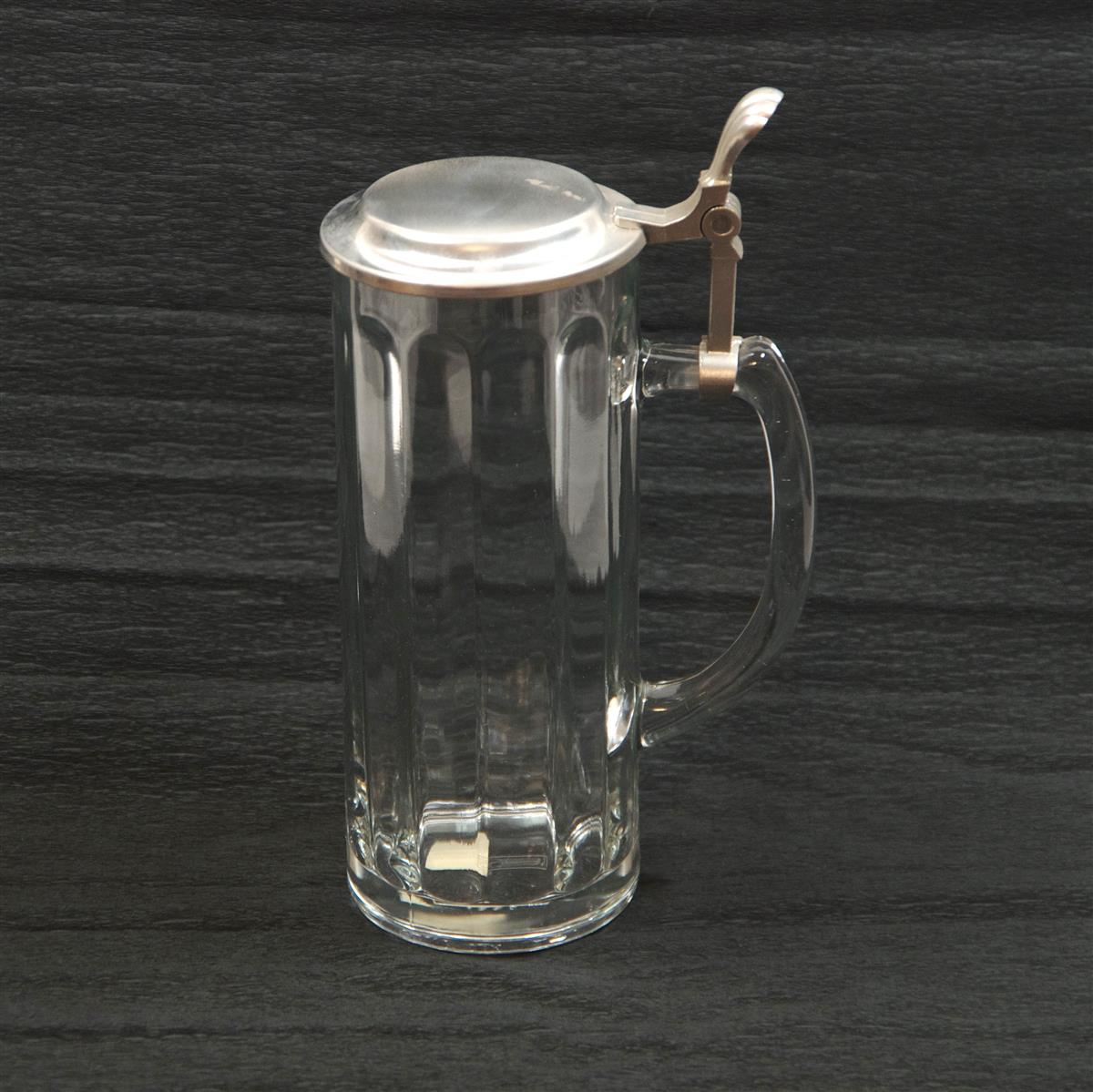 Bierkrug Glas 0,5 Zinndeckel Pewter Bierkrug Glas 0,5 Zinndeckel Pewter