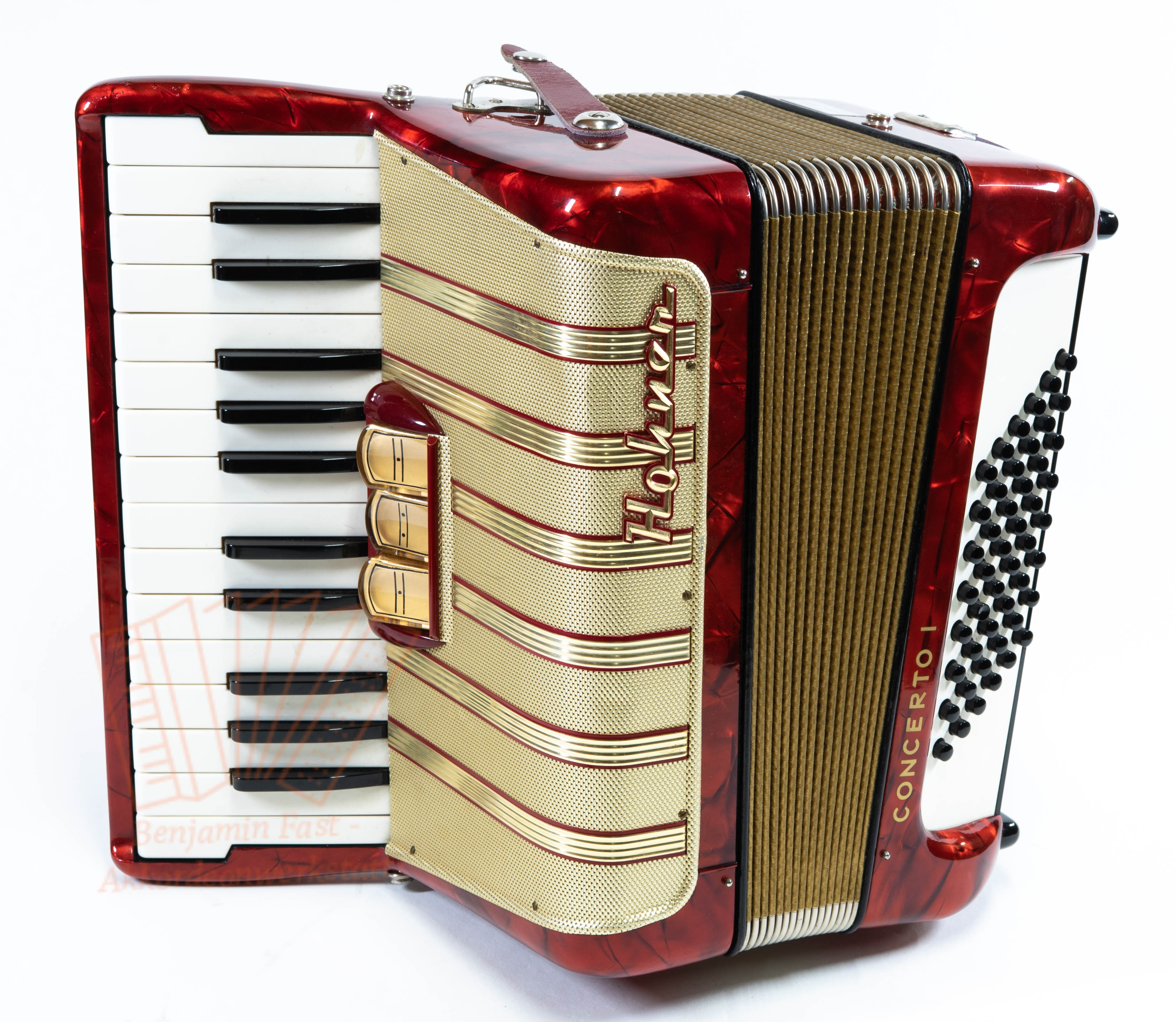 Akkordeon Hohner Concerto I 26/48/II/3 rot gebraucht