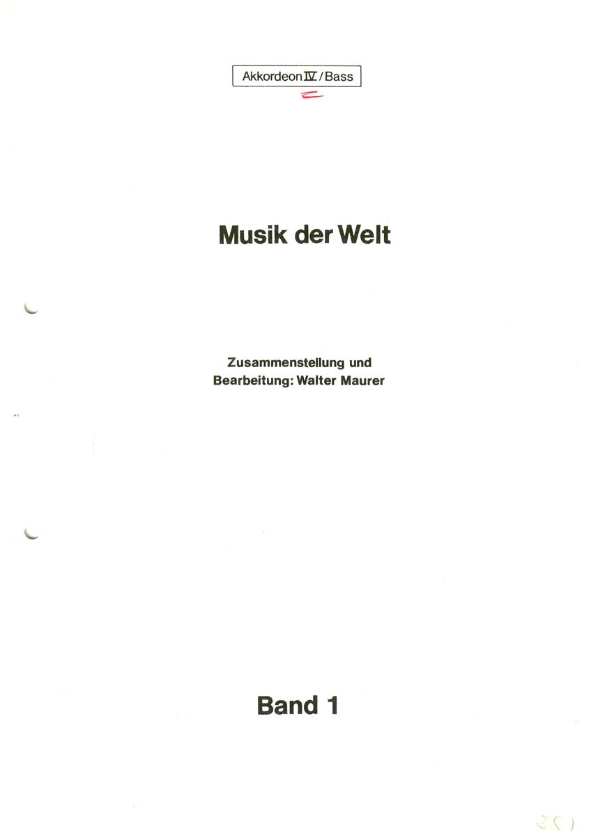 Musik der Welt 1 - 4.Stimme/Bass - Antiquariat