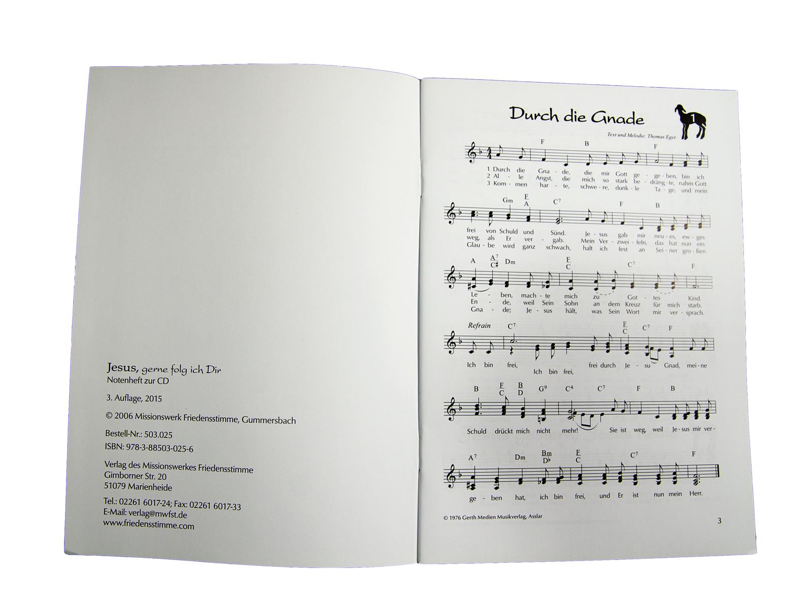 Jesus, gerne folg ich Dir - Notenheft