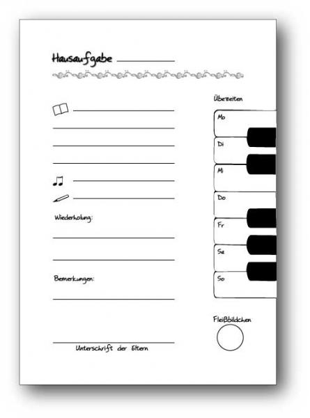 Hausaufgaben- und Übungsheft 2 "Rätsel" Hausaufgaben- und Übungsheft 3 für ein musikalisches Jahr