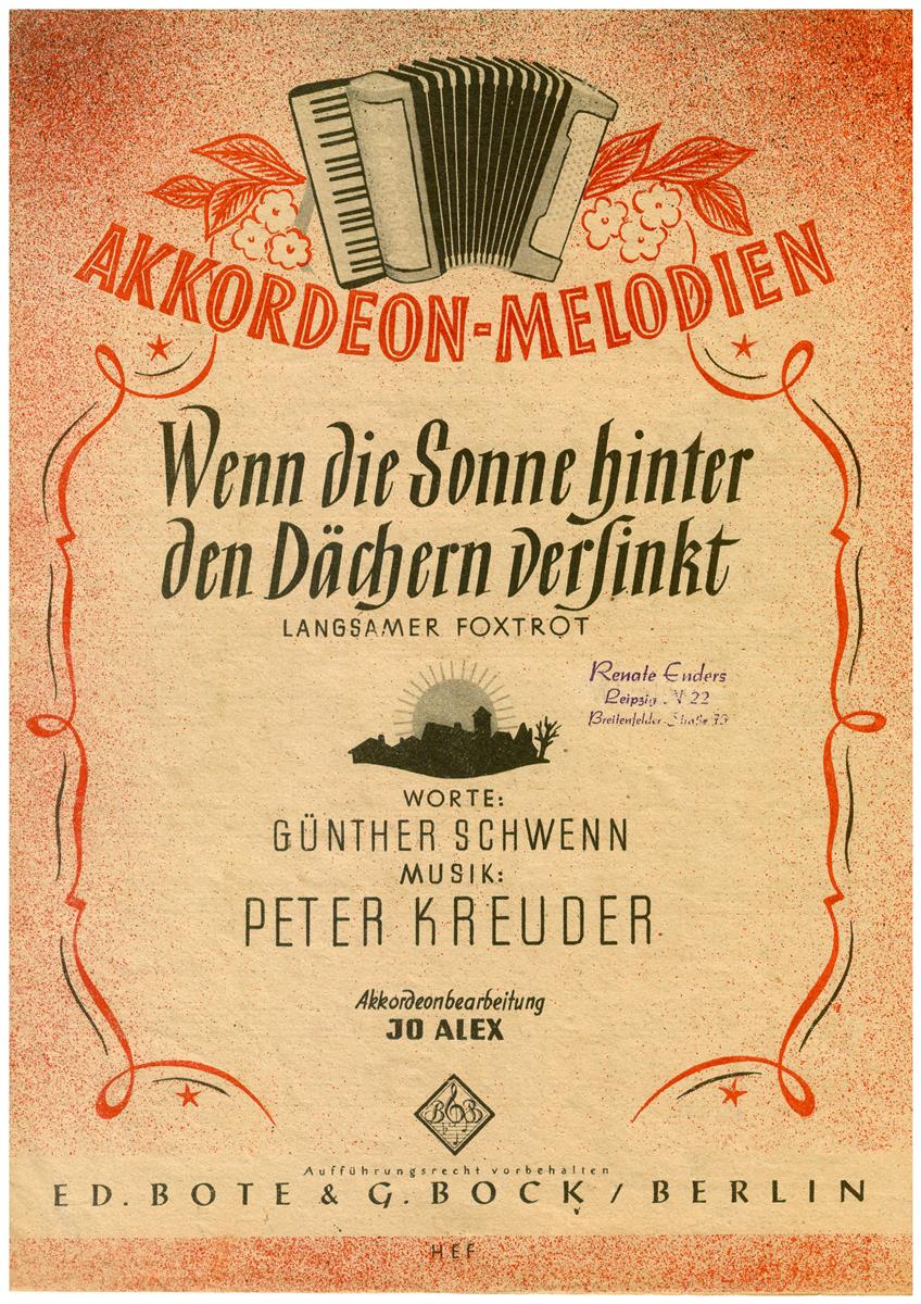 Wenn die Sonne hinter den Dächern versinkt, Schwenn - Antiquariat