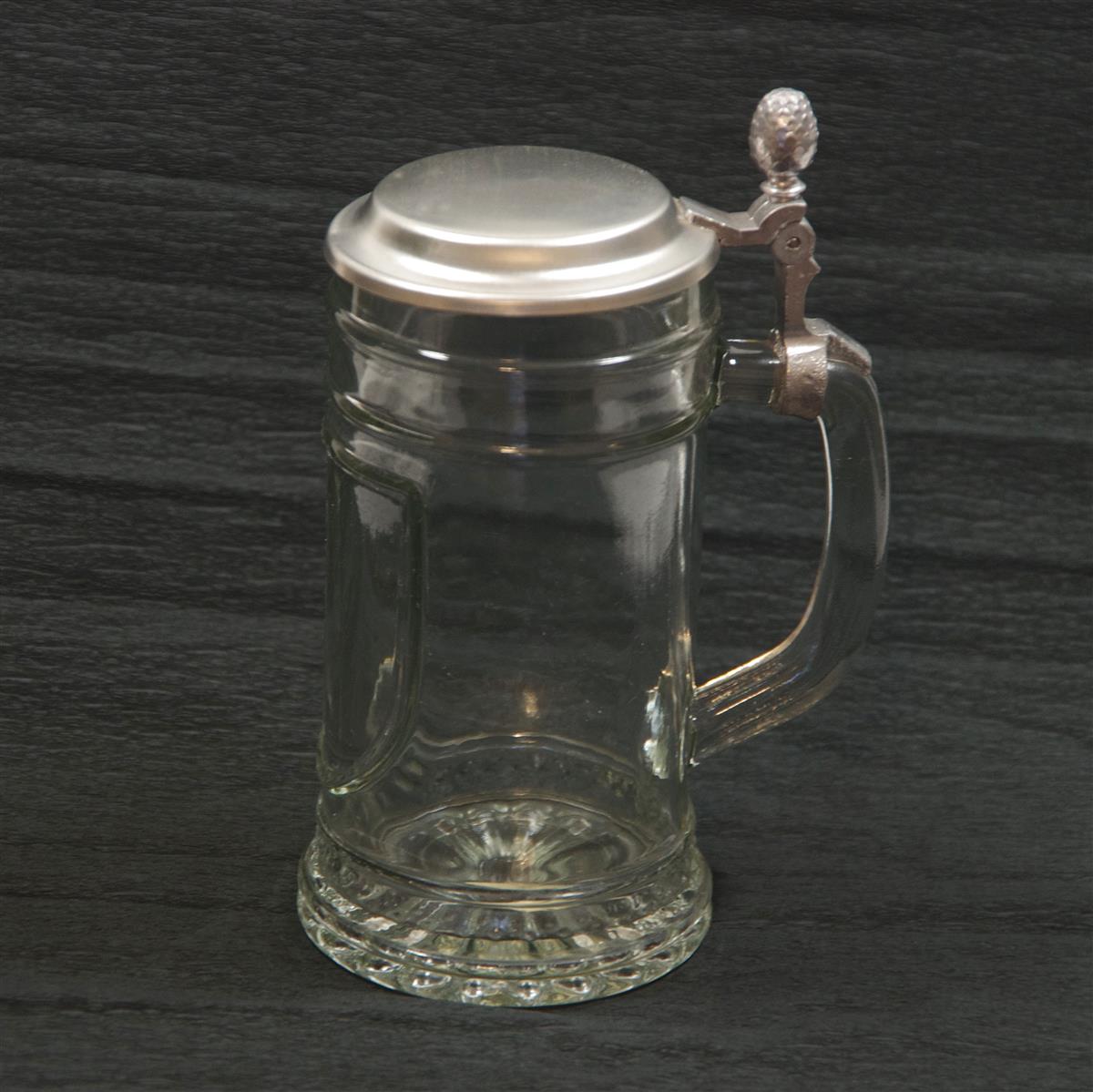 Bierkrug Glas 0,5 Zinndeckel Bierkrug Glas 0,5 Zinndeckel