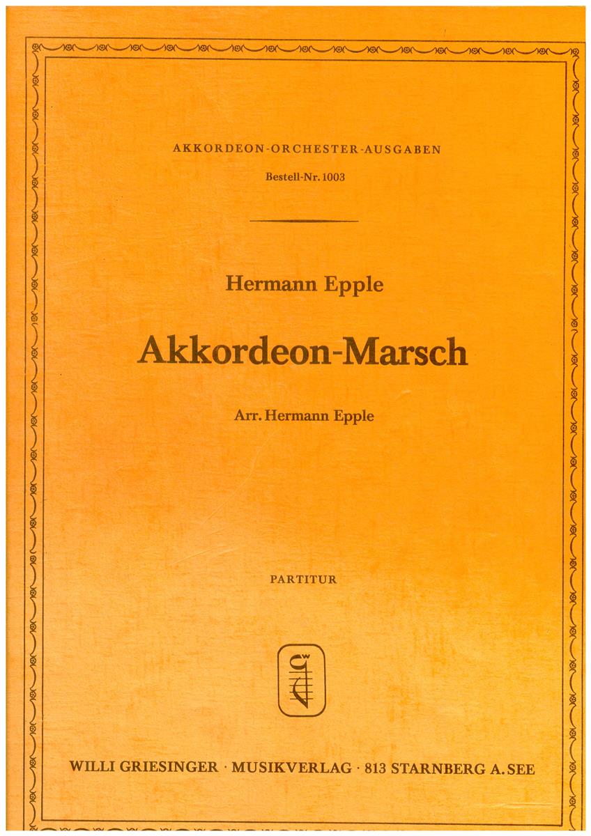 Akkordeon-Marsch, Epple - Partitur, Antiquariat