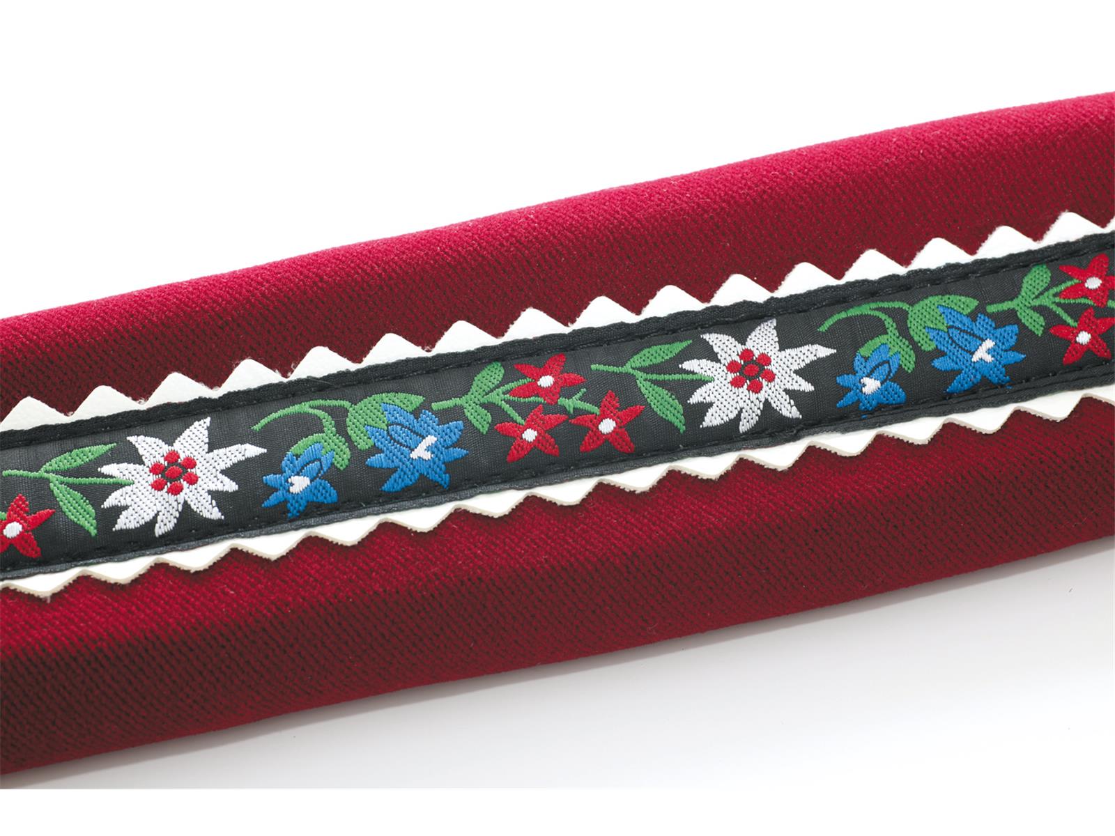 Trageriemen-Gestell Folklore Edelweiß rot Trageriemen-Gestell Folklore Edelweiß rot