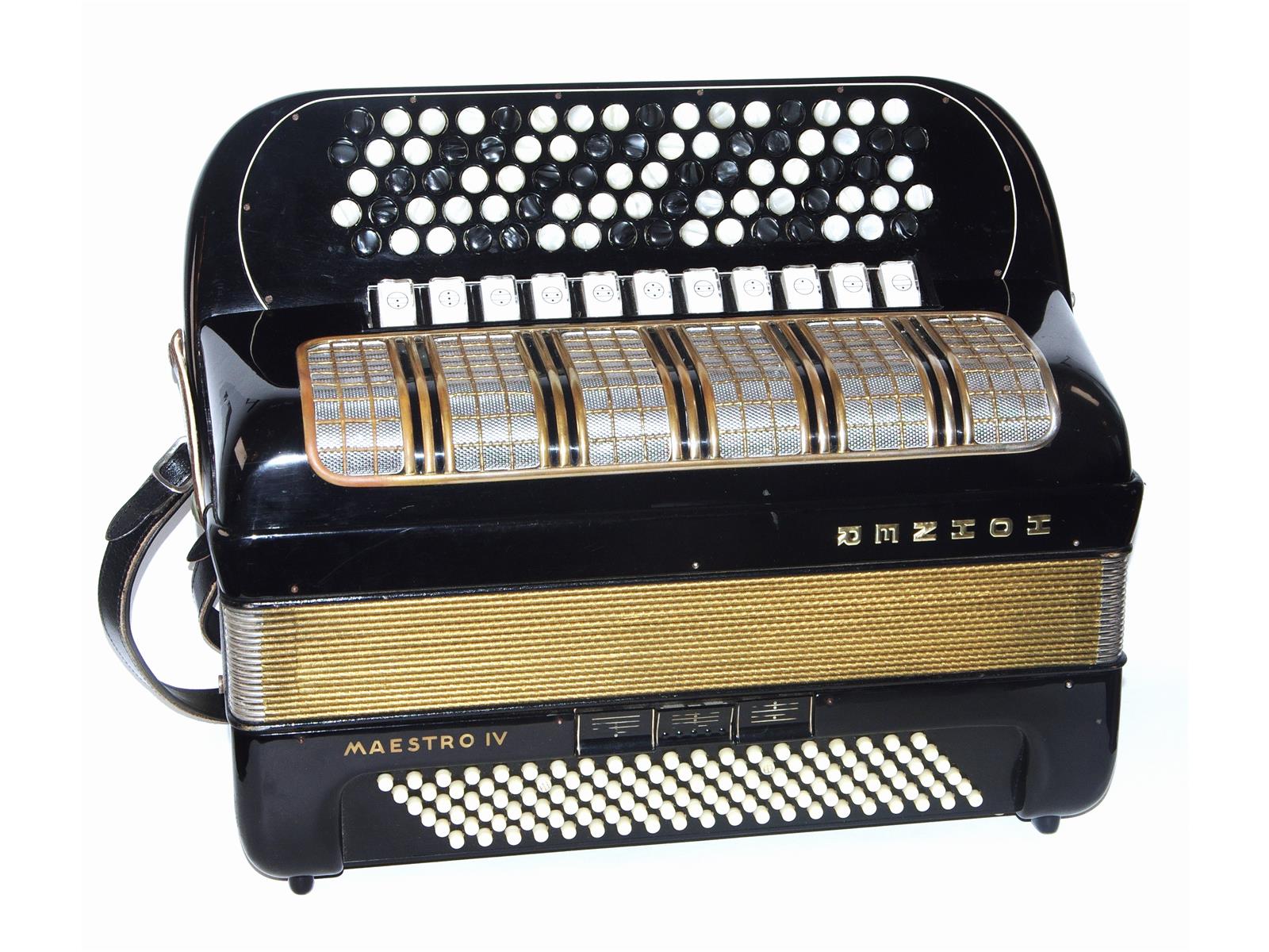 Knopfakkordeon Hohner Maestro IV B-Griff flach, gebraucht