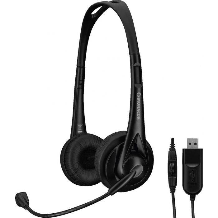 Stereo-Headset BH-010USB Monacor