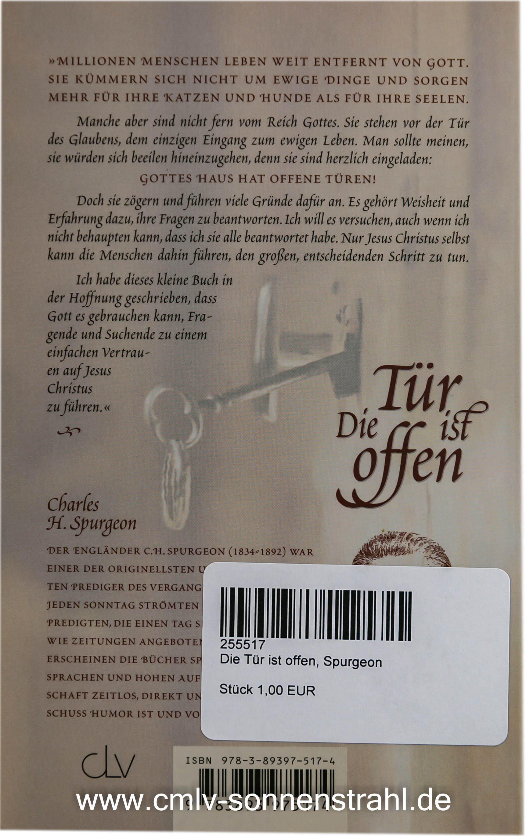 Die Tür ist offen, Spurgeon - Buch Die Tür ist offen, Spurgeon - Buch